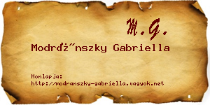 Modránszky Gabriella névjegykártya